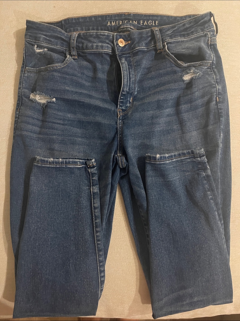 American Eagle High Rise Distressed Jeggings Size 16 Regular Next Level Stretch